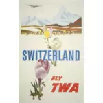 Fly ретро путешествия TWA плакат векторная графика