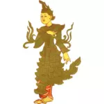Vintage Myanmar karakter vector afbeelding