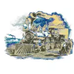 Старинный поезд векторные иллюстрации