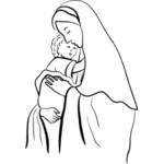 Jomfru Maria og baby Jesus