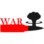 Wektor rysunek symbol wojny atom bomba