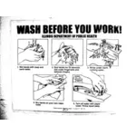Wassen voordat het werk