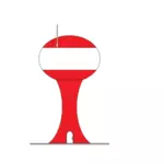 Rote und weiße Vektor-ClipArt-Grafik eines Leuchtturms