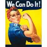 Vintage affisch med Rosie The Riveter