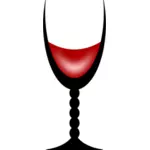 Retro wine glass with wine