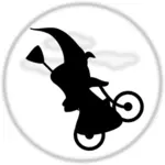 Vrăjitoare alpinism luna pe biciclete grafică vectorială