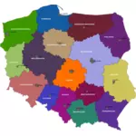 Vektorgrafikk utklipp av kart av polske regioner