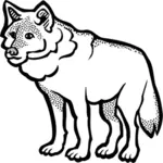 Tjock kantlinje wolf illustration