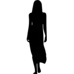 Žena v dlouhé šaty silhouette