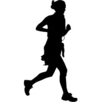 Vrouw joggen silhouet