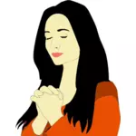 Женщина молящийся Иллюстрация