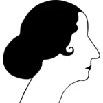 Retro kadın profili vektör küçük resim