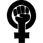 Femeie putere emblema vector imagine