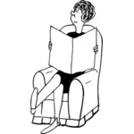 肘掛け椅子の女性
