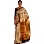 Kvinna i färgglada sari