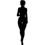 Woman walking silhouette