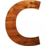 Alfabeto de textura de madeira C