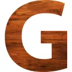 الأبجدية G في نمط خشبي