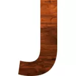 Wood texture alphabet J