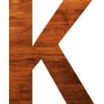 Wood texture alphabet K