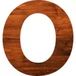Letter O met houten textuur