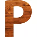 Tekstur kayu alphabet P