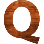 Q litera drewniane