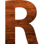 R в деревянной текстуры