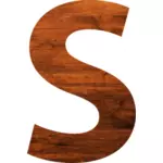 Bokstaven S i trä textur