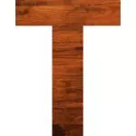 Wood texture alphabet T