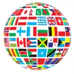 Globe de drapeaux monde