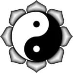 Yin Yang lotus vektori kuva
