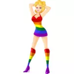 Colores LGBT en una dama