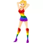 Exotic dancer in LGBT colors