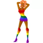 LGBT renklerde egzotik danseuse