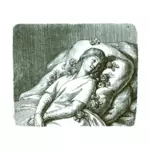 Wanita muda tidur vektor gambar