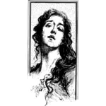 वेक्टर फ्रेम में महिला के चेहरे की छवि