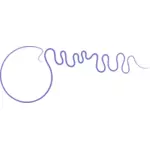 Векторная иллюстрация абстрактной голубой линии кривой