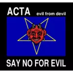 ACTA jahat vektor tanda