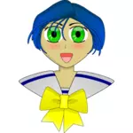 Anime schoolgirl vektor gambar