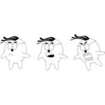 Conjunto de personajes de dibujos animados en formato vectorial
