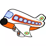 Tecknade bilden av ett flygplan med fyra motorer