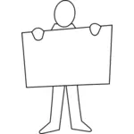 رجل يحمل رسم متجه ملصق