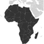 Garis besar peta gambar vektor benua Afrika