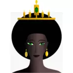 בתמונה וקטורית ראשי המלכה האפריקנית