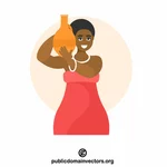 אישה אפריקאית מחייכת