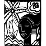 アフリカ ファンタシースター絵画のベクトル描画