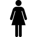Женщин в туалет знак векторное изображение
