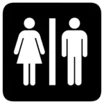 Miesten ja naisten wc-kyltti vektori piirustus