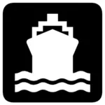 Barco puerto signo vector dibujo